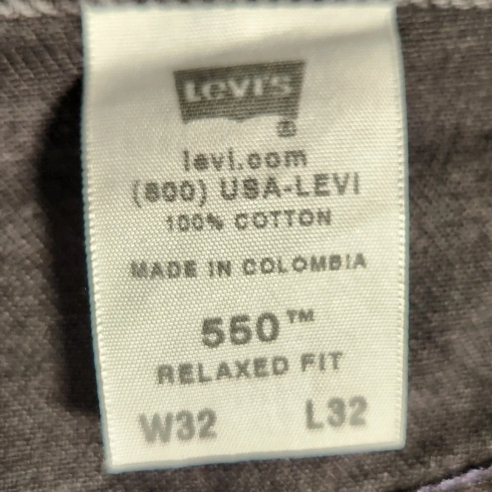 Levi's 550 Relaxed Fit Jeans Mens W32 L32 Black Excellent Faded Denim Tapered